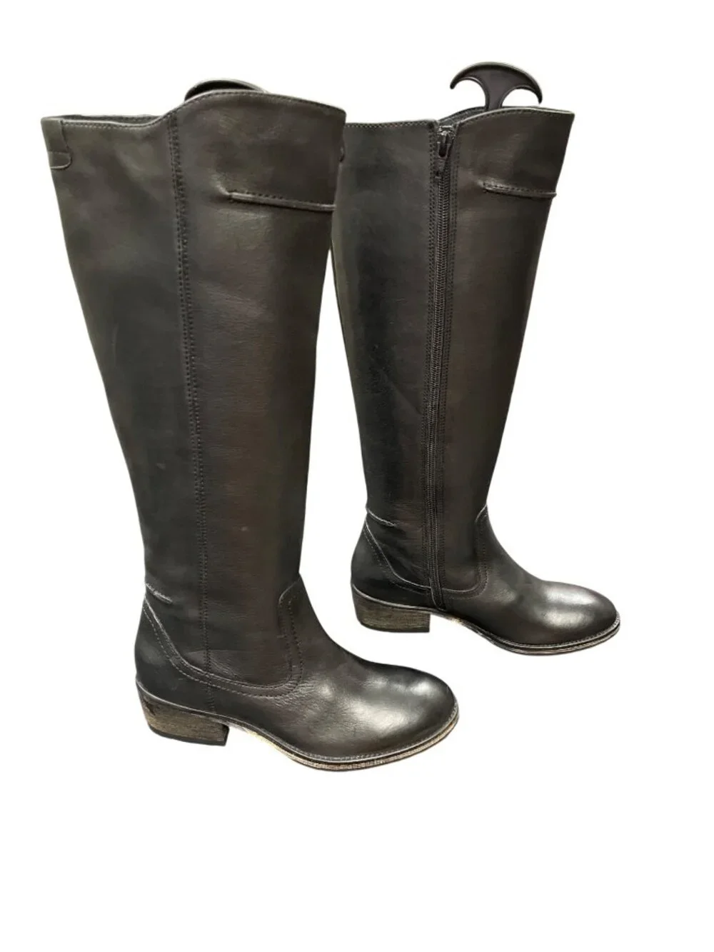 Seychelles wms black leather below knee equestrian riding boots sz 6 SKU 10-676